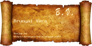 Brunyai Vera névjegykártya
